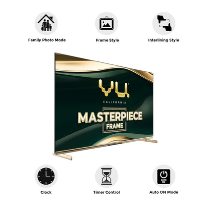 Vu 164cm (65 inches) Masterpiece Frame Series 4K QLED TV 65MASTERPIECE (Armani Gold)