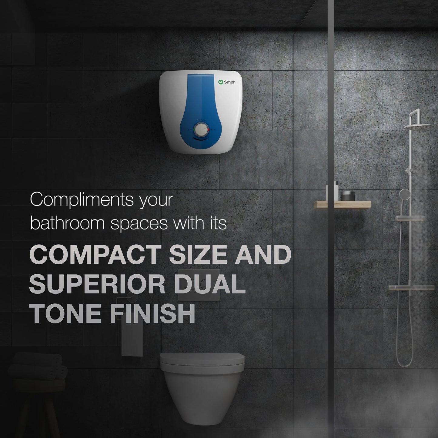 AO Smith Geyser 25 Litre 5 Star Rating (BEE), Vertical Water Heater | Geyser 25 Ltr For High Rise Building | 7 Year Tank Warranty, 2 Year Comprehensive Warranty | SDS-GREEN-025