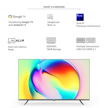 Acer 126 cm (50 inches) Super Series 4K Ultra HD Smart QLED Google TV AR50QDXGU2875AT (Black)