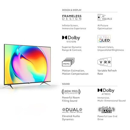 Acer 126 cm (50 inches) Super Series 4K Ultra HD Smart QLED Google TV AR50QDXGU2875AT (Black)