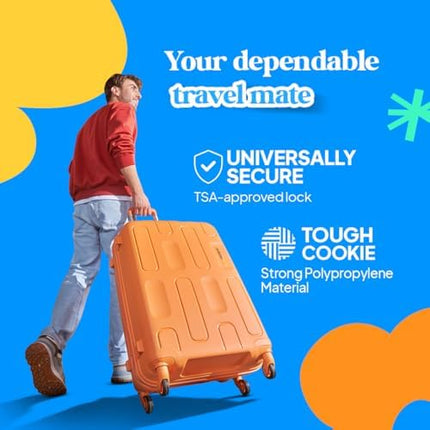 American Tourister Ivy 2.0, 68 CM Medium Hard Polypropylene Check-in Suitcase/Trolley Bag for Travel with Mounted TSA Lock & Smooth Sliding Wheels for Women & Men - Tan Orange