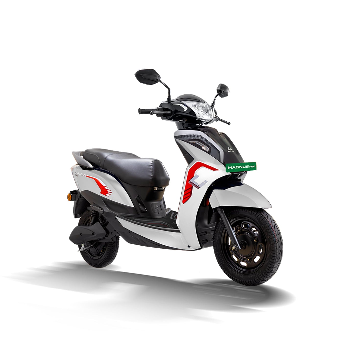Ampere Powered by Greaves Electric Mobility Magnus Neo High Speed Electric Scooter Glacial White with Portable Charger Booking for Ex-Showroom