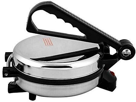 BAJAJ VACCO® Electric Go-Ezzee Chapati/Roti/Khakhra Maker C-02 Wattage 900, Stainless Steel, Black