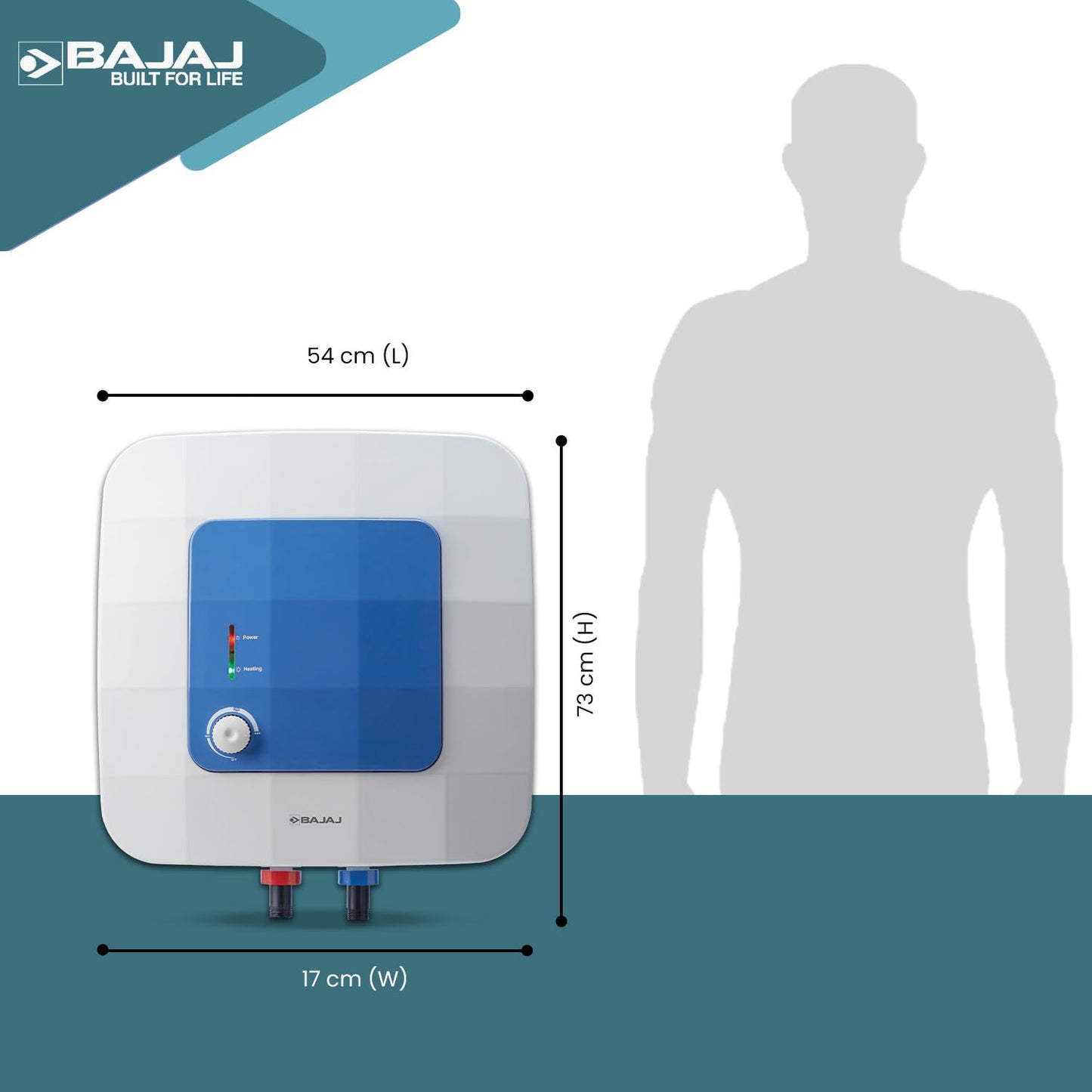 Bajaj Compagno 2000 W 10 Litre Vertical Storage Water Heater| Star Rated Geyser| Water Heating With Titanium Armour & Swirl Flow Technology| Child Safety Mode|2-Yr Warranty By Bajaj 【White & Blue】