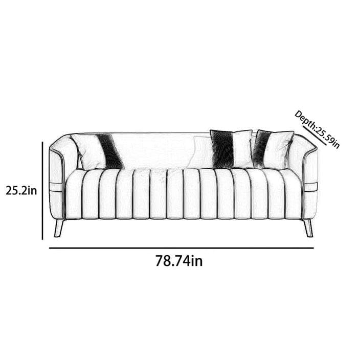 Beauti Sofa Ensemble - Modern 3-Seater Sofa in Stylish Orange & Cream