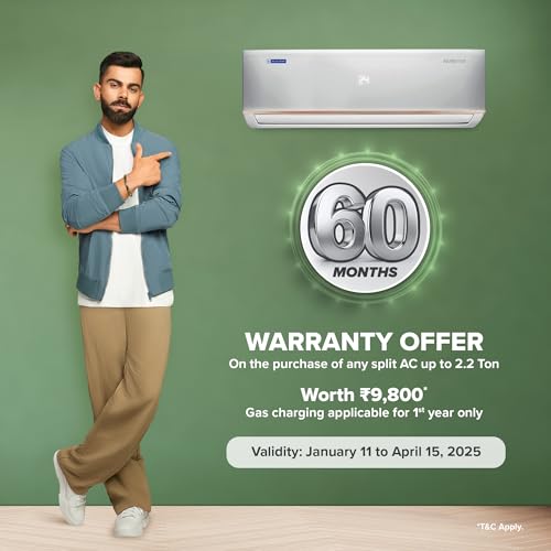 Blue Star 1.5 Ton 3 Star Hot and Cold, 60 Months Warranty, Inverter Split AC (Copper, Convertible 5 in 1 Cooling, Multi Sensors, Self Diagnosis, IC318DNUHC, White)