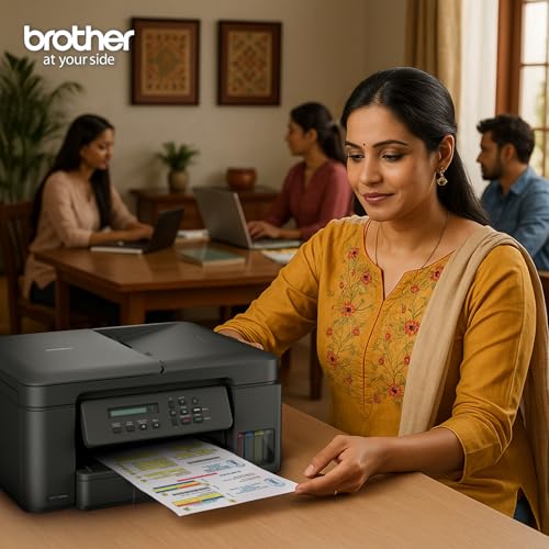 Brother Ink Tank DCP-T730DW (New Launch) WIFI Auto Duplex Color Multifunction Printer (Print Scan Copy), ADF, Print Upto 15K Pages Black & 5K in Color Each for(CMY), Extra Black Ink, Free Installation