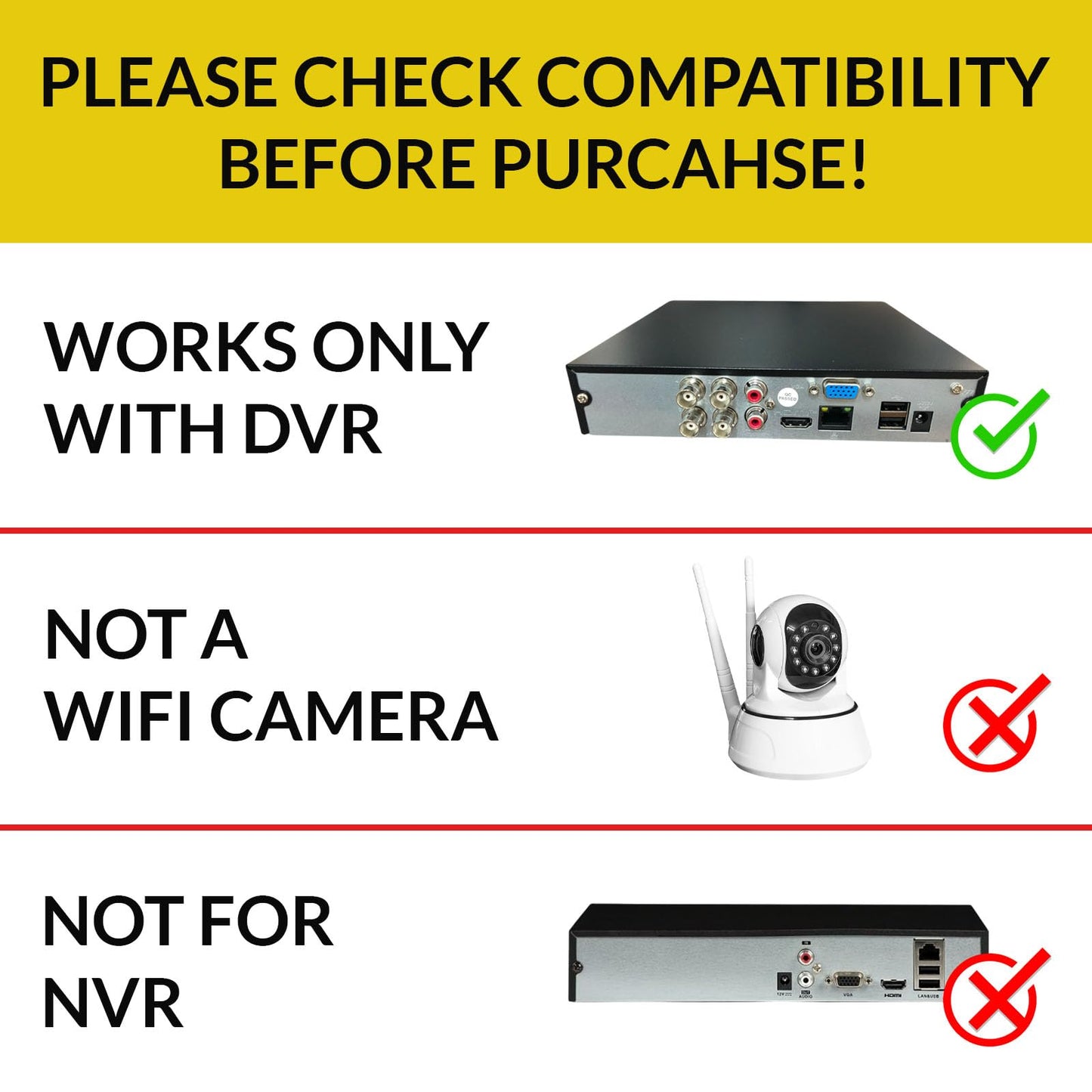 CP PLUS 2.4MP IR Wired Bullet Outdoor Camera CP-URC-TC24PL3 Compatible with DVR only | 3.6mm Lens | 30 Meter Black & White Night Vision | IP67 | Analog HD CCTV Camera, White