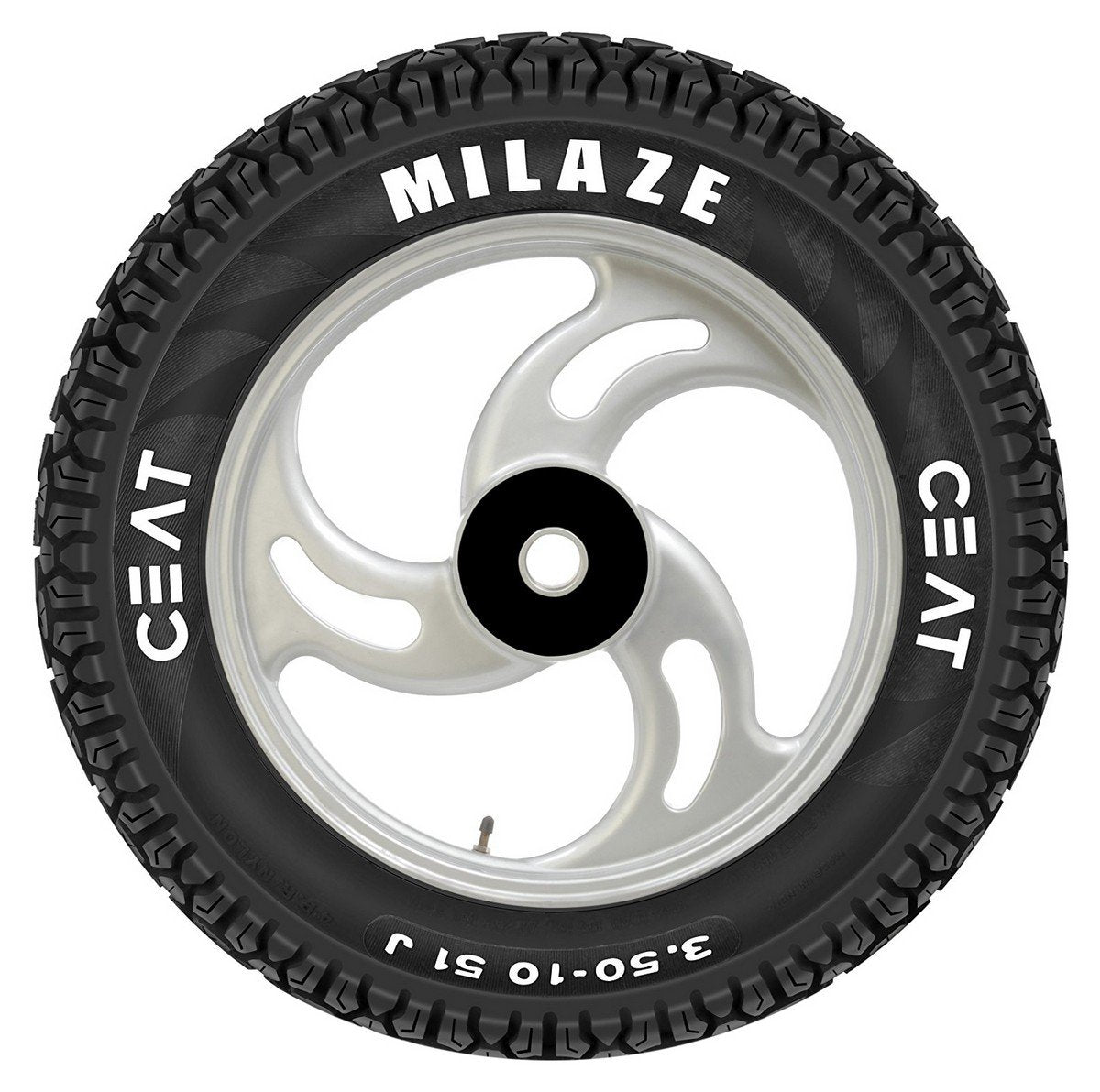 Ceat Milaze X5 90/100-10 53J Tubeless Scooter Tyre,Front or Rear