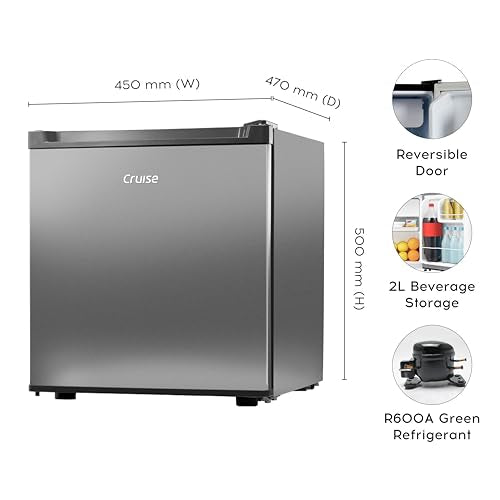 Cruise 45 L 2 Star Compact Minibar Refrigerator with Freezer Compartment - Direct Cool Technology (Single Door, Graphite Grey, CRDSVK-FZ1050G)