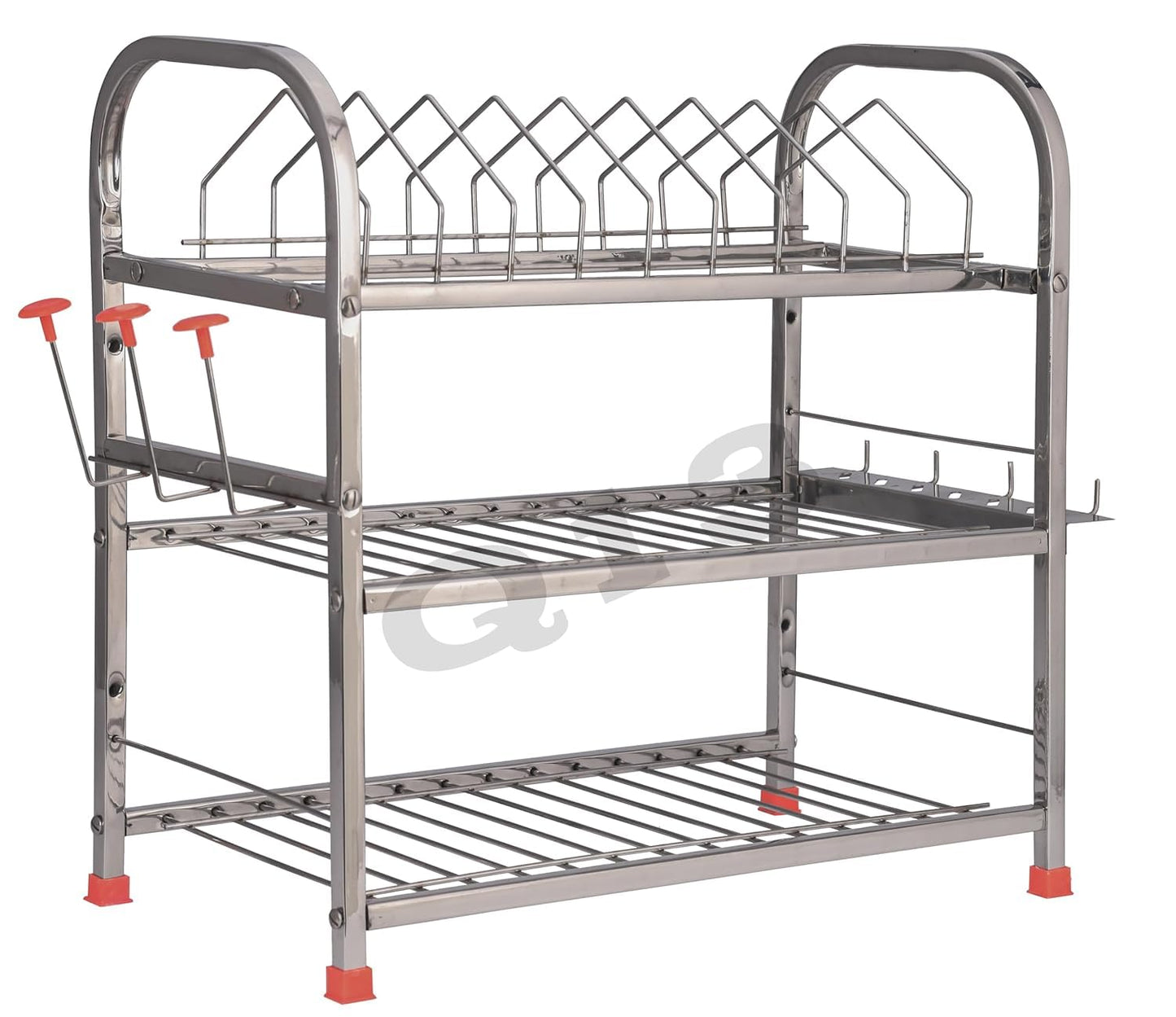 D. K 11 Stainless Steel Utensils Stand for Kitchen | Drying Rack | Dish Rack | bartan Stand for Sink wall mounted | Organizer | Modular Kitchen Storage Rack