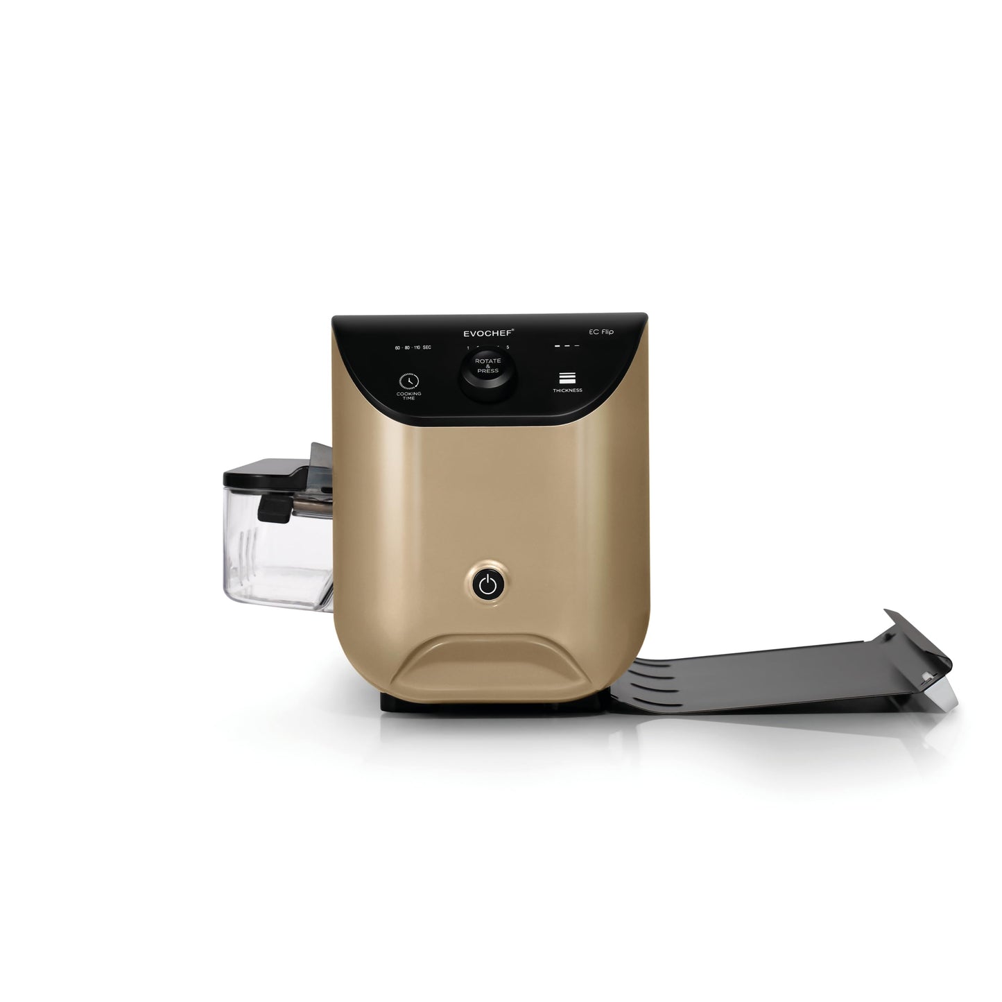 EVOCHEF EC Flip Automatic Dosa Maker, 1-Minute Dosas, 360° Food Grade Coated Roller, Easy Cooking Time & Thickness Control, Touch Controls, Compact & Portable, 1600W, 1 Year Warranty, Golden Beige