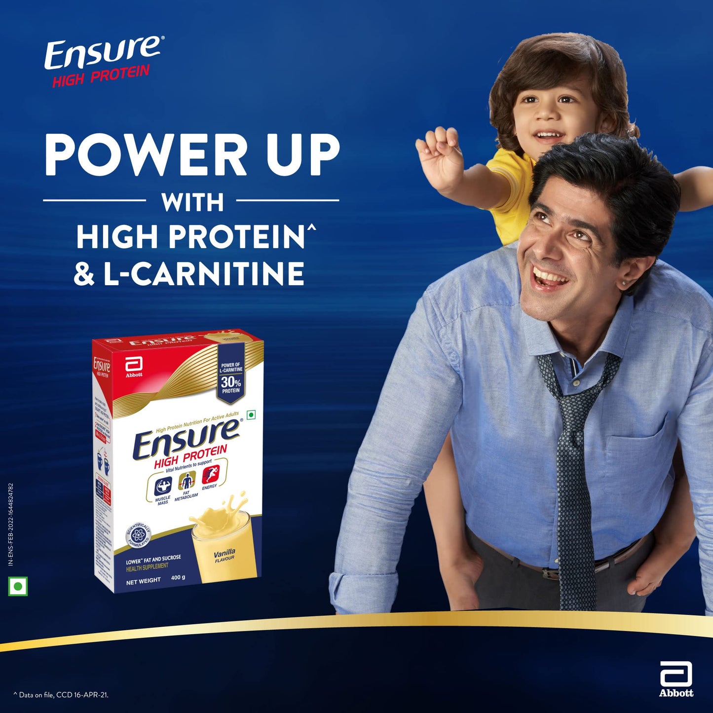 Ensure High Protein Drink for Physically Active Adults - Vanilla 400g, Red