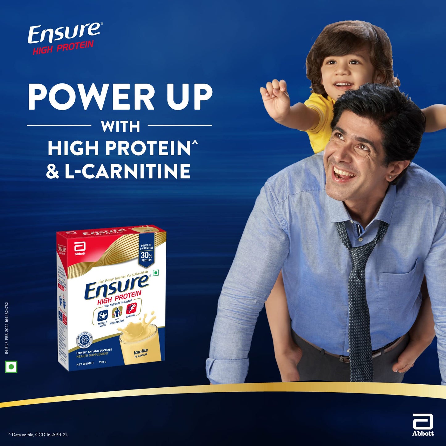 Ensure High Soy Protein Drink For Physically Active Adults - Vanilla 200 Grams, Red, 100 Grams