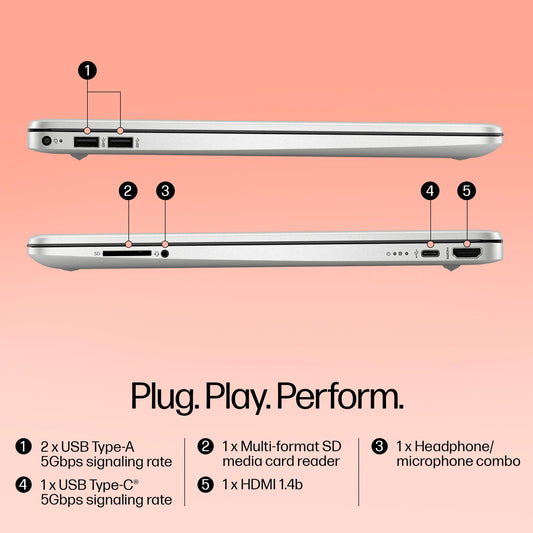 HP 15s Laptop 12th Gen I5 1235U 8GB RAM 512GB SSD 15.6 FHD Windows 11 Silver