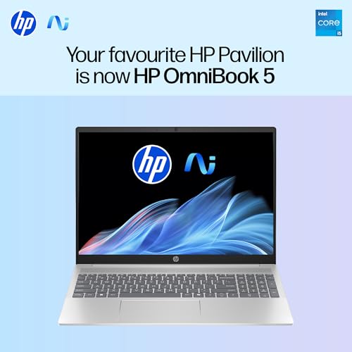 HP OmniBook 5 Metallic(Previously Pavilion) 13th Gen Intel Core i5 1334U (16GB LPDDR5X, 512GB SSD) WUXGA, 2K, IPS, 16''/40.6cm, Win11, M365 Basic(1yr)*Office24, Blue,1.79kg, ba1123TU,FHD camera Laptop