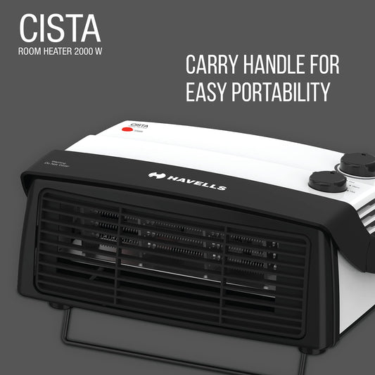 Havells Cista White Room Heater 2000 Watts With Cool Touch Body