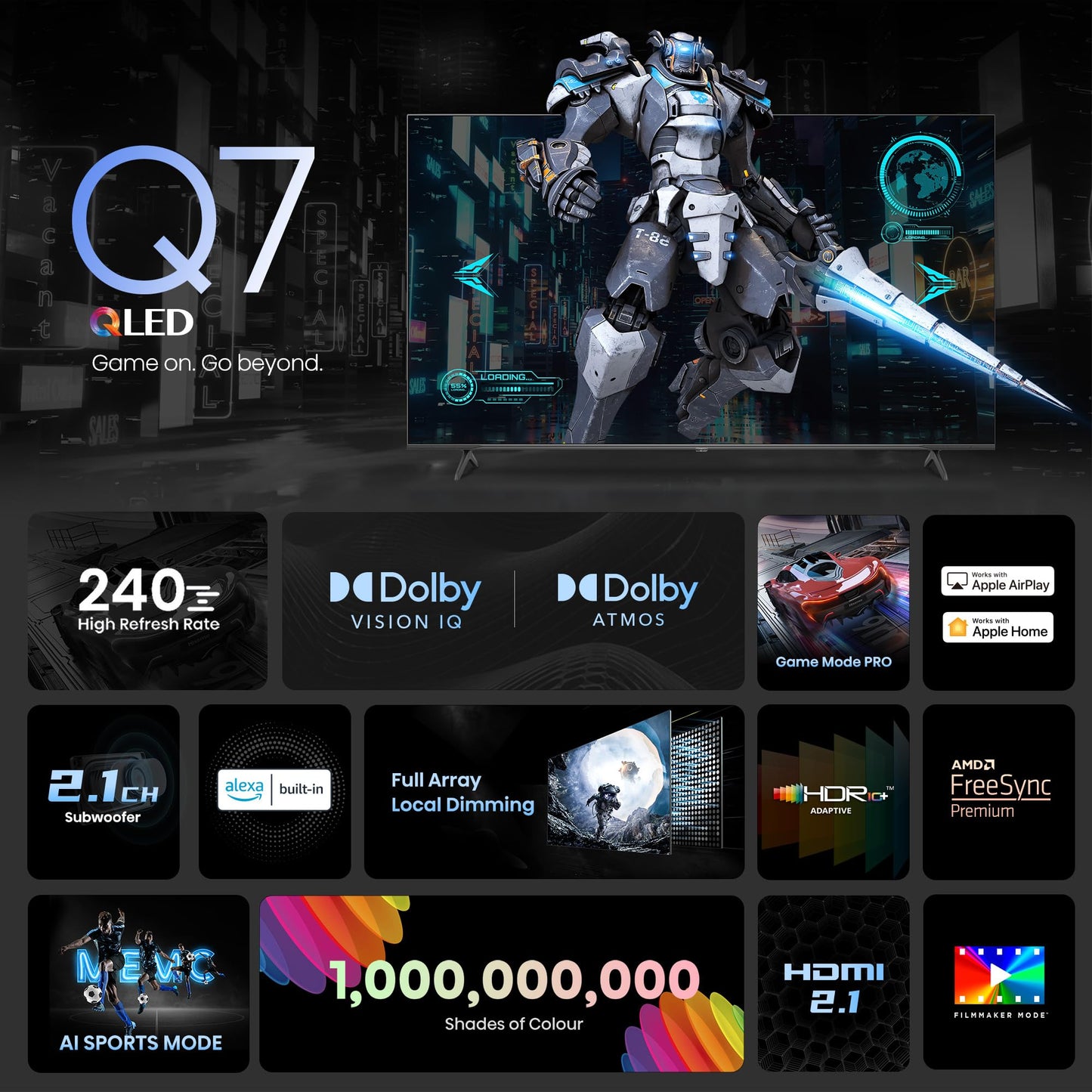 Hisense 254 cm (100 inches) Q7N Series 4K Ultra HD Smart QLED TV 100Q7N (Dark Grey)