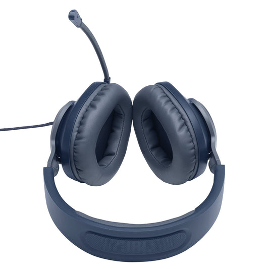 JBL Quantum 100 Wired Over Ear Gaming Headphones with Mic, 40mm Realistic Dynamic Drivers, Detachable Boom Mic, 1kHz Sensitivity, Memory Foam Cushioning, PC/Mobile/PS/Xbox/Nintendo/VR Compatible-Blue