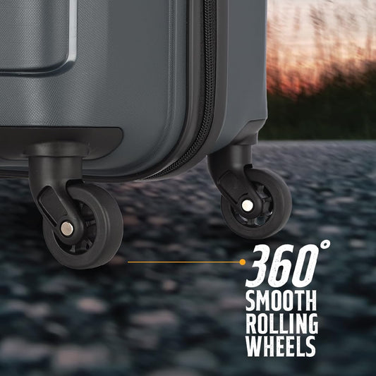 Kamiliant American Tourister Cabin Harrier 56 Cms Small Polypropylene (Pp) Hard Sided 4 Wheeler Spinner Wheels Luggage Suitcase (Grey)