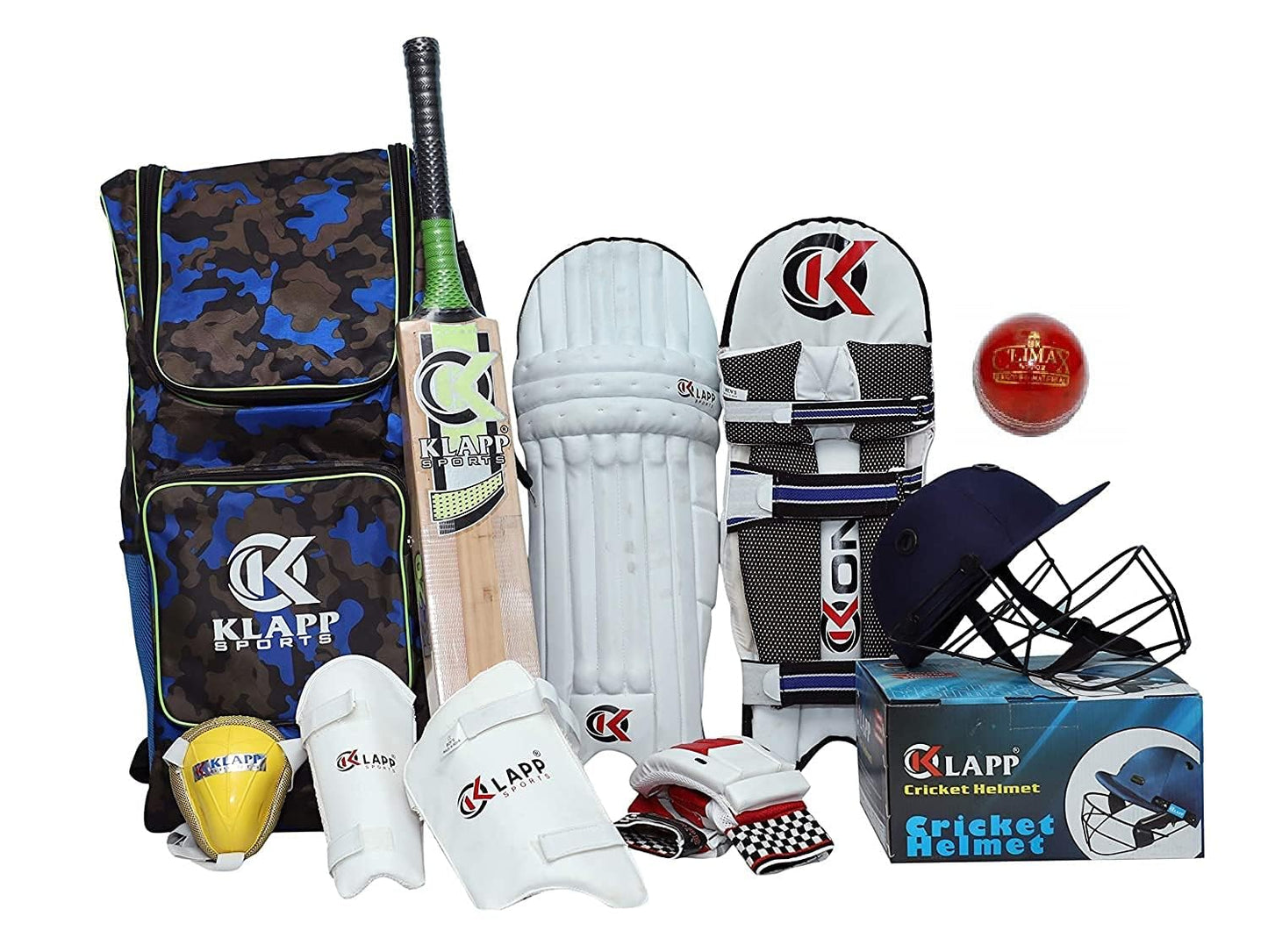 Klapp Champion Cricket Kit, Cricket Set with Leather Ball (Youth)