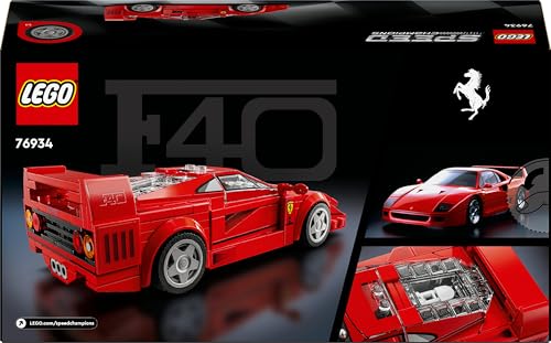 LEGO Speed Champions Ferrari F40 Supercar Vehicle Toy 76934 Building Blocks Toys for 9+ Gift for Boys and Girls
