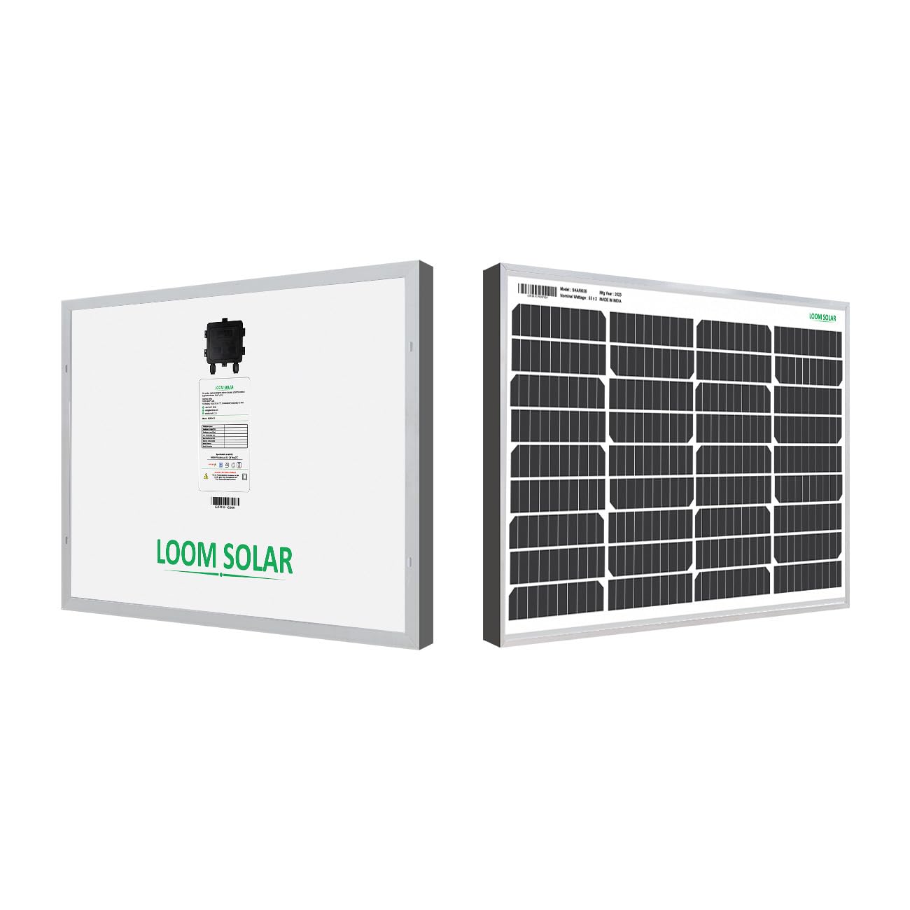LOOM SOLAR Panel 55 WATT/12 V Mono PERC, Performance Warranty 25 Years