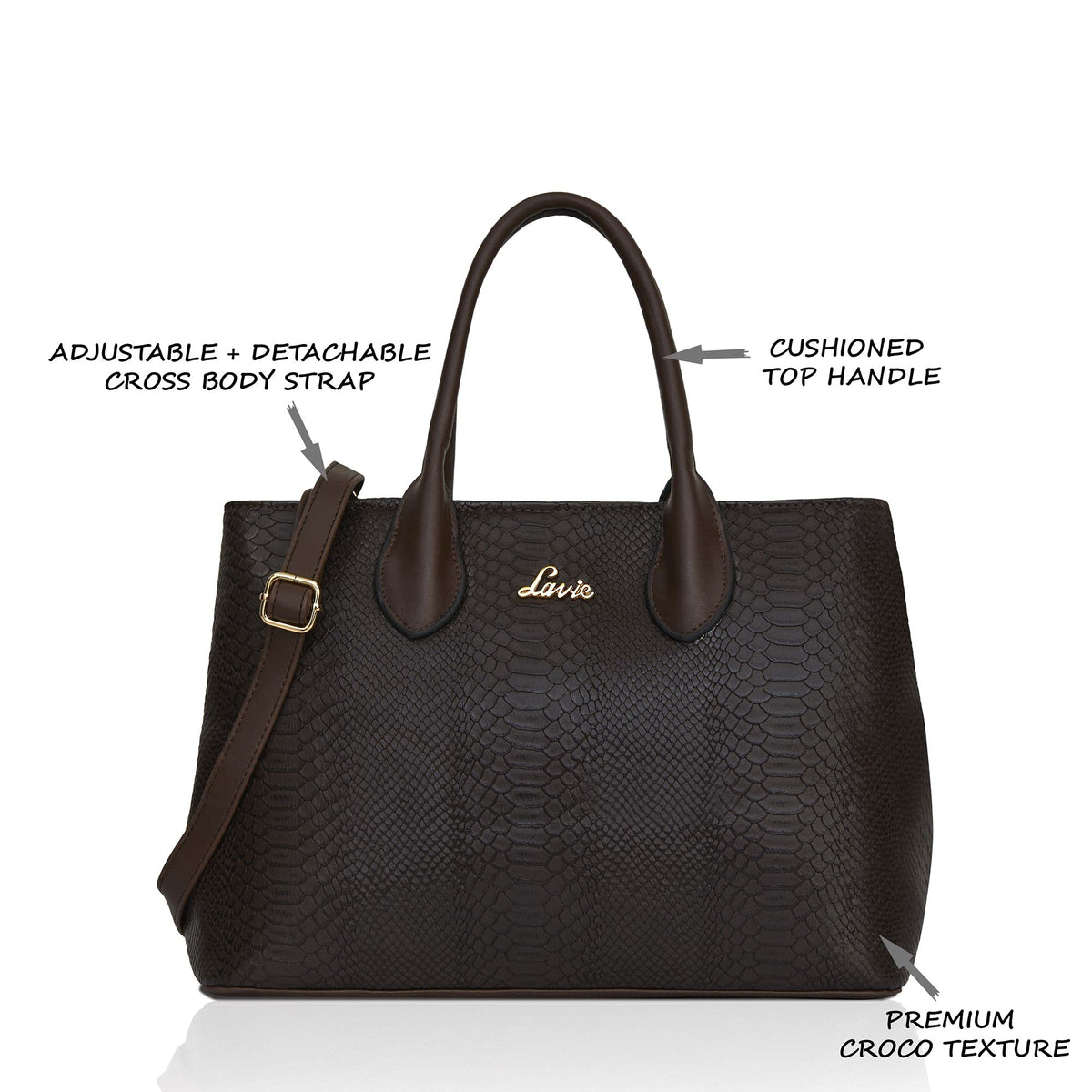 Lavie Women's Ficus Medium Satchel Handbag for Women | Satchel Bag for Work | Ladies purse | Stylish Shoulder Bag | Gift For Women