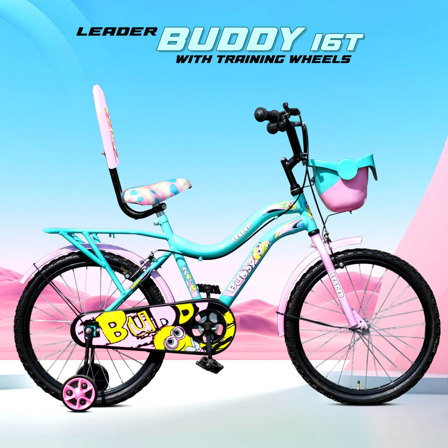 Leader Buddy 16T Sea Green/Light Pink Colour Cycle for Kids/Age Group 5-8 Years