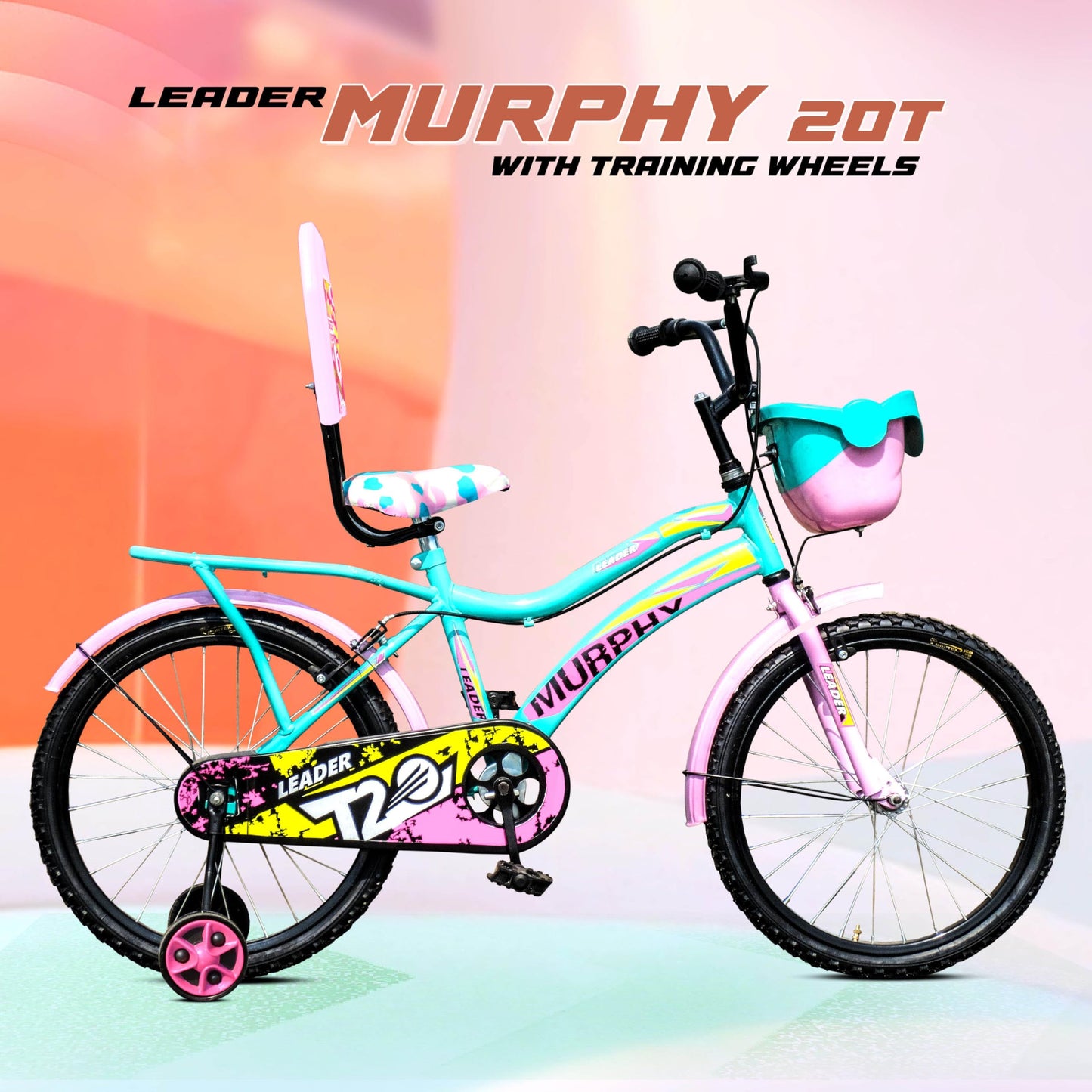 Leader Kids Children, Boys, Girls 20T Road Bike , 20 Inches Steel Frame , Single Speed Cycle For 7-10 Years , Sea Green & Light Pink, Rigid