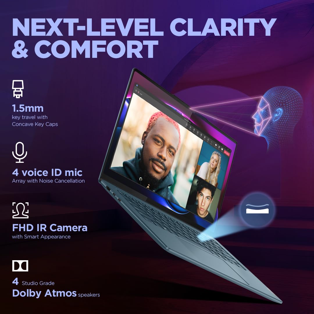 Lenovo Yoga Pro 7 Intel Evo Core Ultra 7 155H Built-in AI 14"(35.5cm) 2.8K-OLED 400Nits 120Hz Laptop (16GB/1TB SSD/NVIDIA RTX 4050 6GB/FHD+IR Camera/Win11/MSO 21/3mon GamePass/Grey/1.5Kg), 83E2005EIN