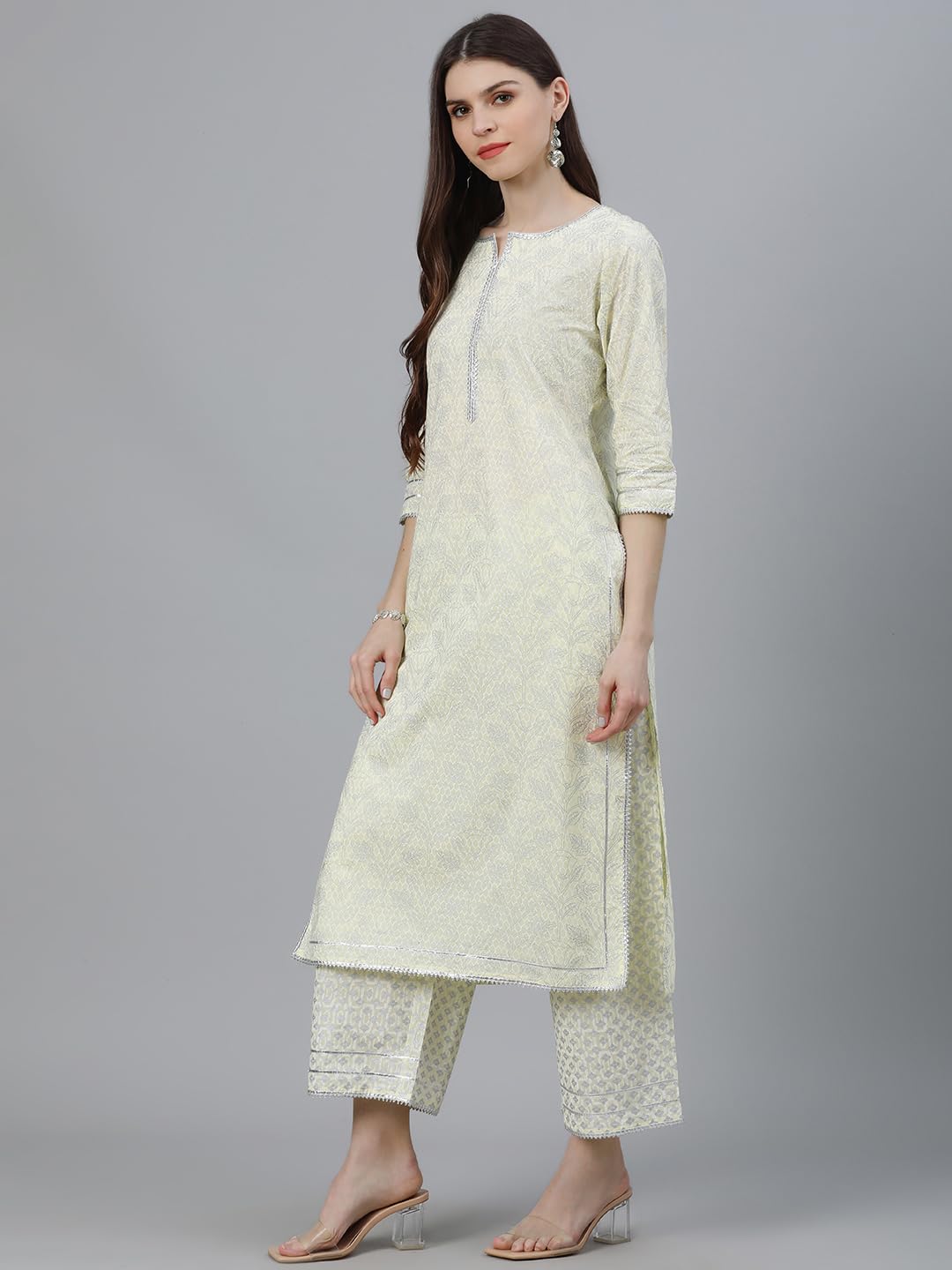 Libas Women's Cotton Kurta Sets (13040O_Yellow