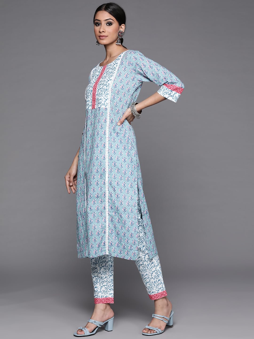 Libas Women's Cotton Kurta Sets (33204O_Blue