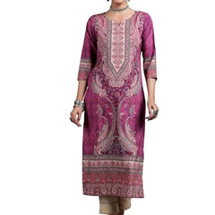 Libas Women's Crepe Paisley Straight Kurta (292610R Mauve