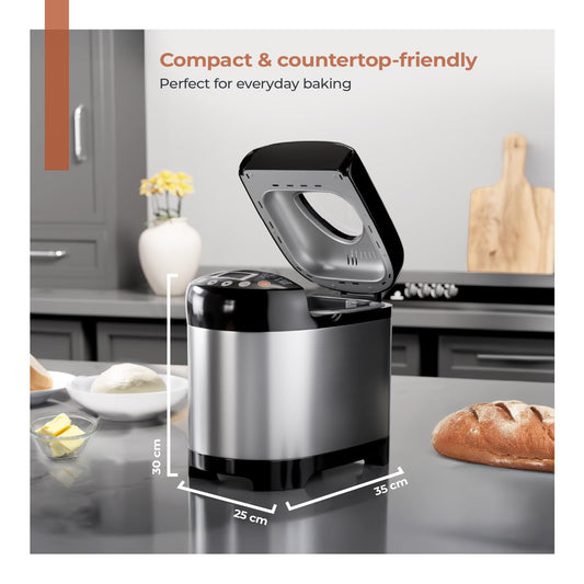 Lifelong Atta Dough & Bread Maker Machine for Home - 550W One Touch Automatic Machine for Kneading, Baking & Fermentation - 19 Presets - Chapati Dough, Multiple Bread types, Dessert, Cake, Jam etc.