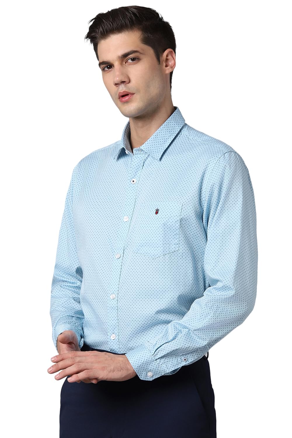 Louis Philippe Men's Slim Fit Shirt (LYSFCSLB283387_Blue