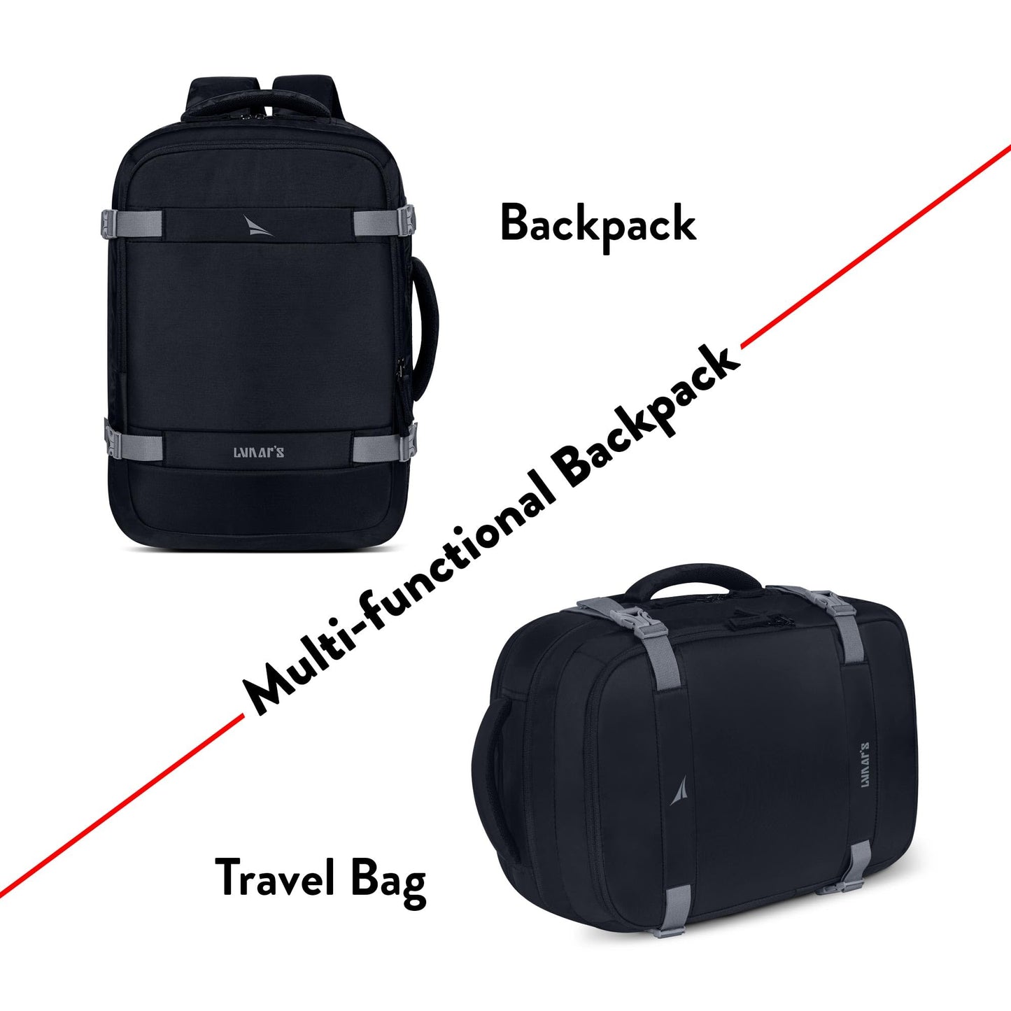 Lunar's 45L Laptop Backpack with Anti-Theft Pocket | Foam Padded Water Resistant School bag | Laptop Bag 16 Inch | Travel Weekender College bag for boys | Office bag for man