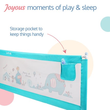 Luvlap Comfy Baby Bed Rail Guard (6 ft x 2.3 ft), 180cmx72cm, Bed Rails for Baby & Toddler Safety, Portable, Adjustable Height, Single Side Bed Rail, Pack of 1, Green