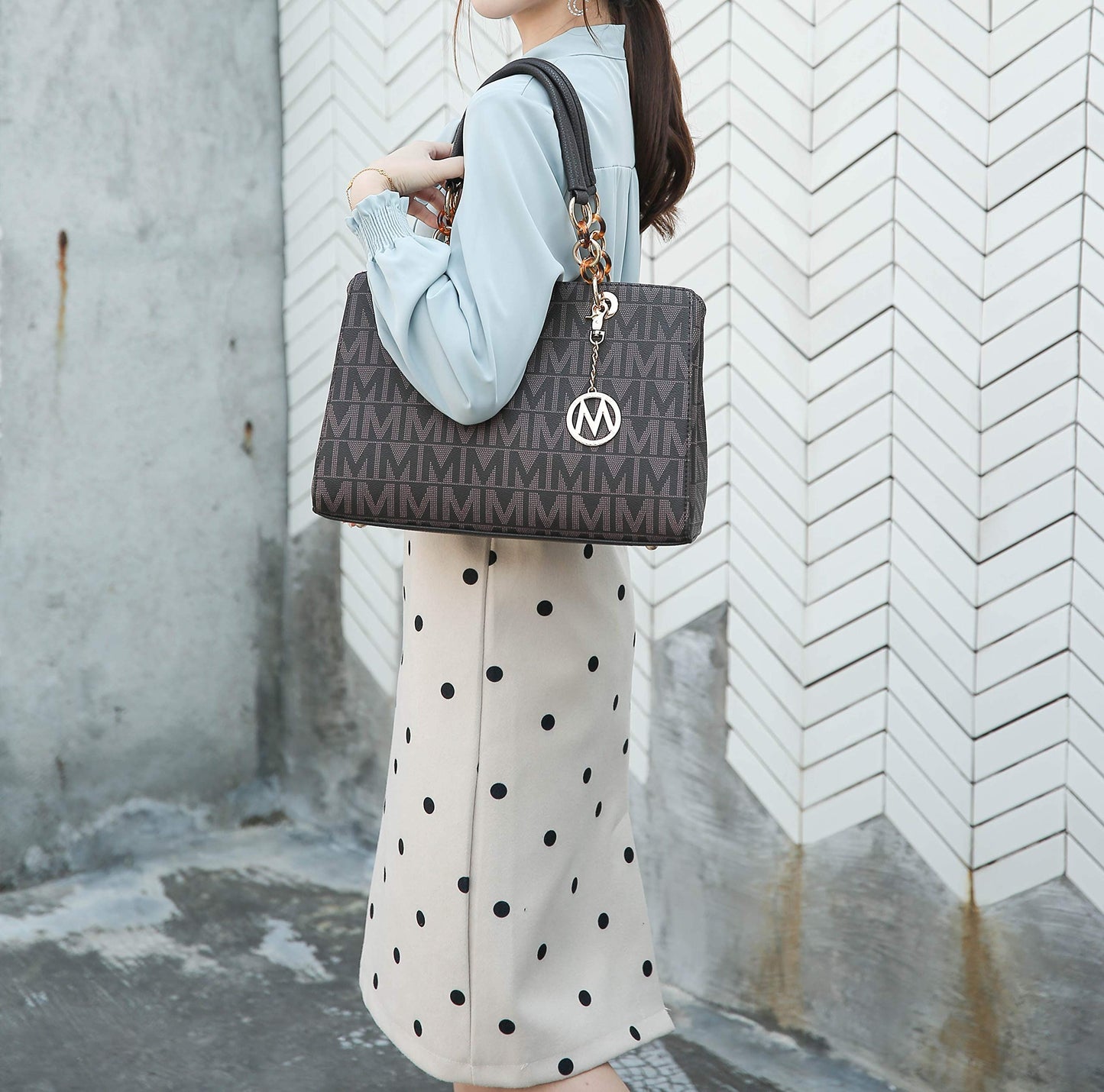 MKF Collection Crossbody Satchel Tote Handbag for Women, Shoulder Bag Vegan Leather Pocketbook – Top Handle Ladies Purse