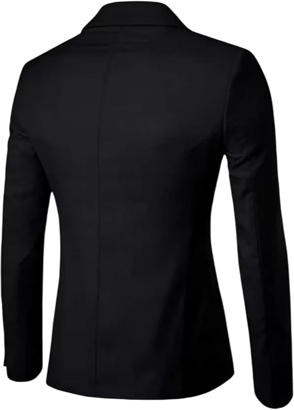 MUSTKEEM Men's Single Breasted Blazer, Polyester Viscose, Formal (in, Numeric, 40, Black)