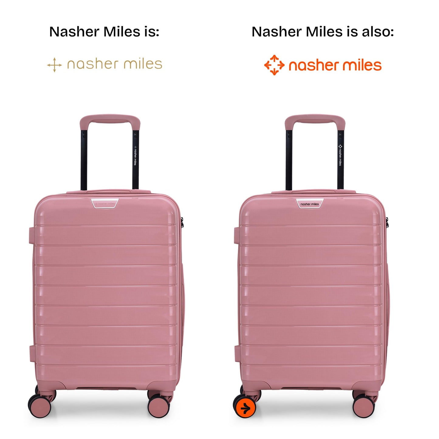 Nasher Miles Vienna Hard-Sided Polypropylene Cabin Luggage Pink 20 Inch |55cm Trolley Bag Small