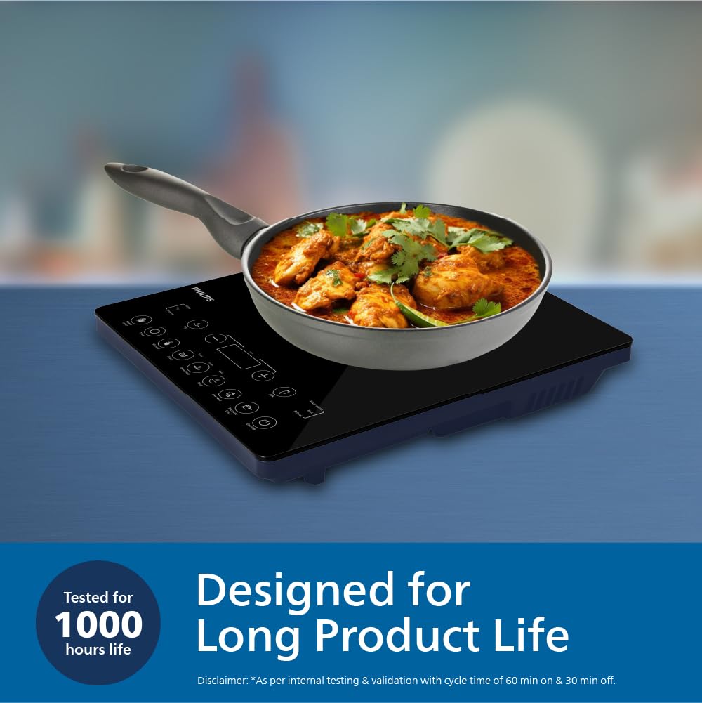 Philips HD4995/00 2100W Induction cooktop with soft touch panel | 11 Preset Menus | 3yrs warranty on coil