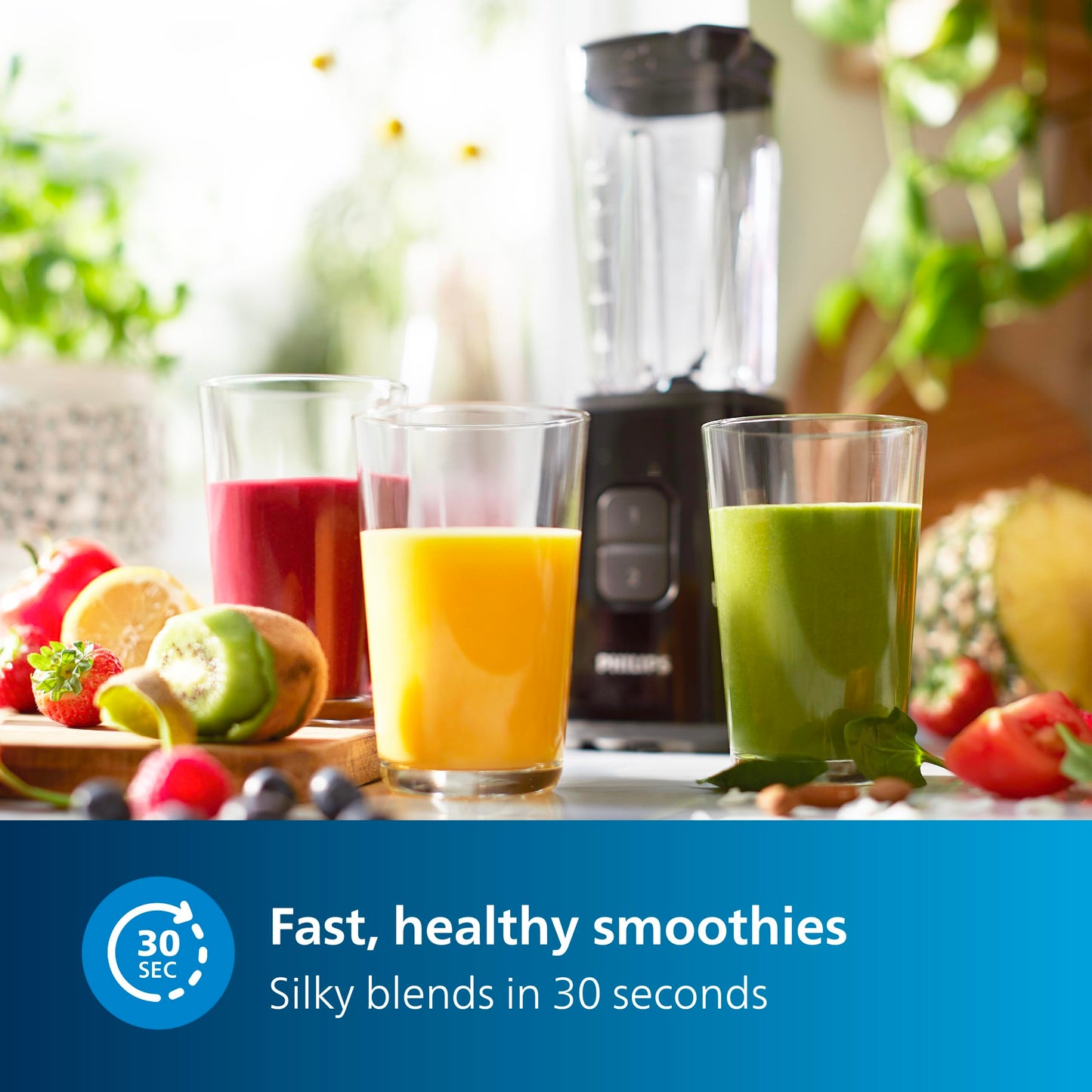Philips HR2603/90 Electric Nutri-Blend, Mixer, Grinder & Blender | Smoothie Maker | 350W Power | 3-Jar Capacity | With Variable Speed Control | Perfect for Smoothies, Mixing & More