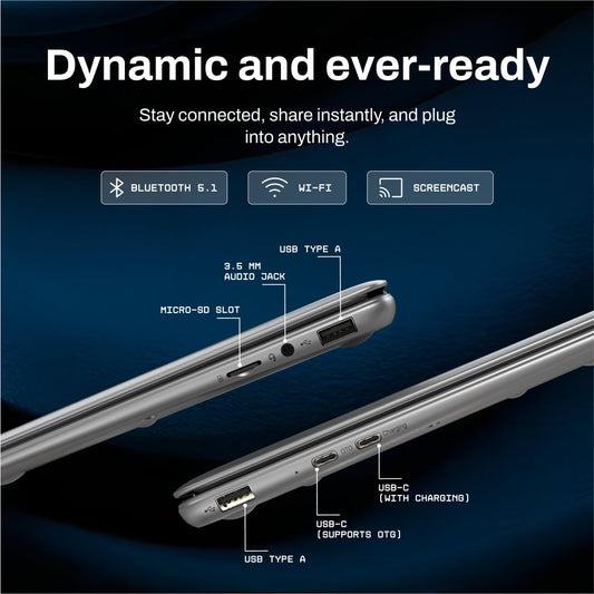 Primebook 2 Neo 2025 (New Launch) | 6GB RAM, 128GB Storage (Upgradable Upto 512GB) | MediaTek Helio G99 | Android 15 (PrimeOS3.0) | in-Built AI | 11.6” Thin & Light Laptop | Type-C, USB, MicroSD Ports