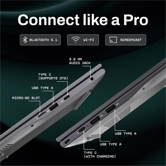 Primebook 2 Pro 2025 (New Launch) | 8GB RAM, 128GB UFS Storage | 14.1-Inch FHD IPS Display | 14 Hours Battery | MediaTek Helio G99 | Android 15 (PrimeOS 3.0) | Backlit Keyboard | in-Built AI | Gray