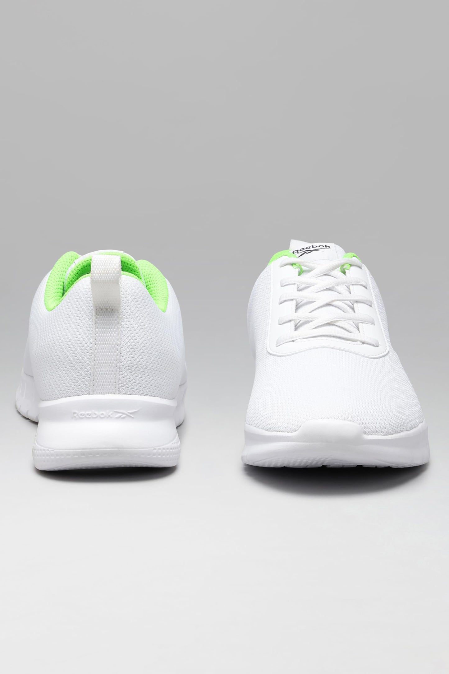 Reebok Men Stride Runner Running Shoes White Black Solar Lime UK 8