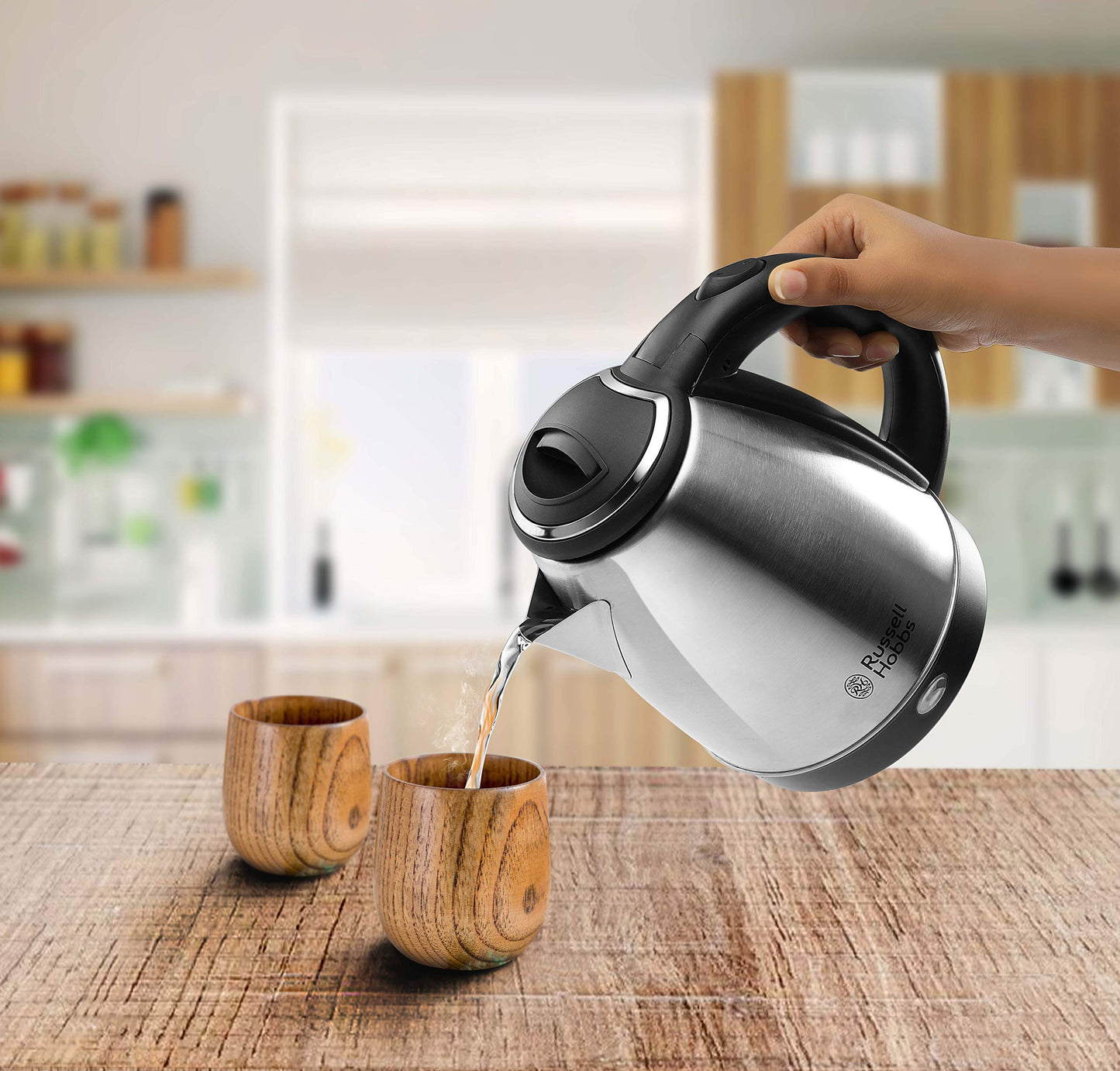 Russell Hobbs Automatic Stainless Steel Electric Kettle Dome1515 1500 Watt - 1.5 Litre with 2 Year Manufacturer Warranty, 1.5 Liter, 1500 Watt