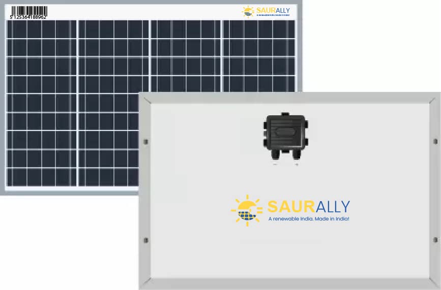 SAURALLY - A RENEWABLE INDIA. MADE IN INDIA! Aluminium Solar 40W 12V Solar Panel, 67 x 43 Cm