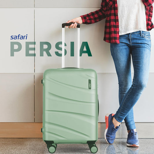 Safari Persia 8 Wheels 65cm Medium Checkin Trolley Bag Hard case Polycarbonate 360 Degree Wheeling System Luggage, Travel Bag, Suitcase for Travel, Trolley Bags for Travel, Jade Green