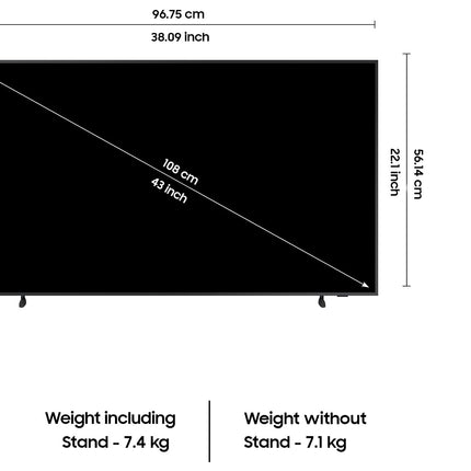 Samsung 108 cm (43 inches) 4K Ultra HD Smart LED TV UA43DU7700KLXL (Black)